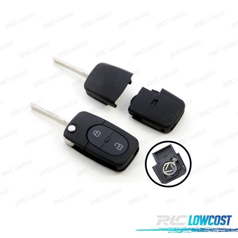 Carcasa Llave AUDI Cuadrada 2 Botones Espadin LISO PILA 1620
