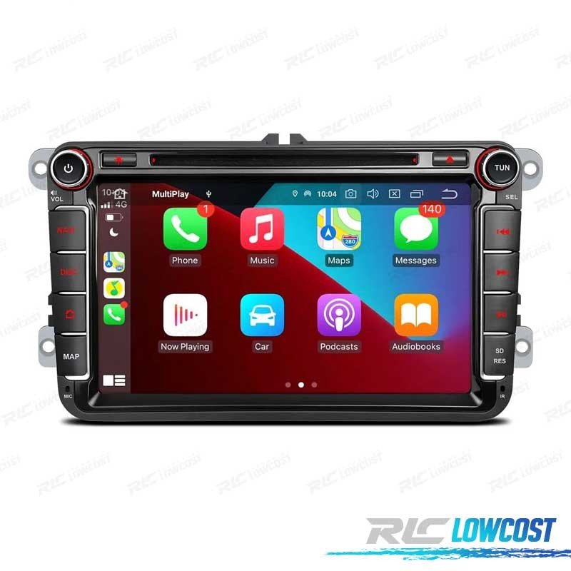 Radio GPS Android 11 PARA Volkswagen VW SEAT Skoda Carplay FULL RCA LCD Tactil