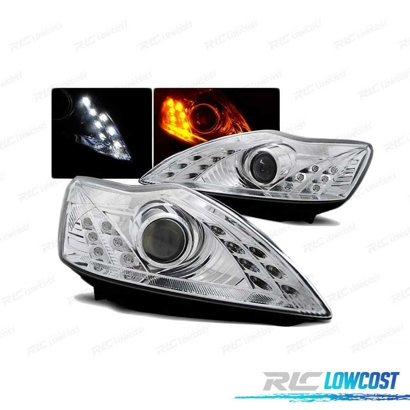 Faros LUZ Diurna FORD Focus 08-10 Cromados