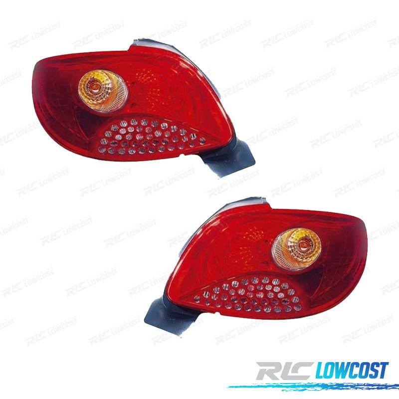 Pilotos Peugeot 206 PLUS 09-13 Ambar ROJO