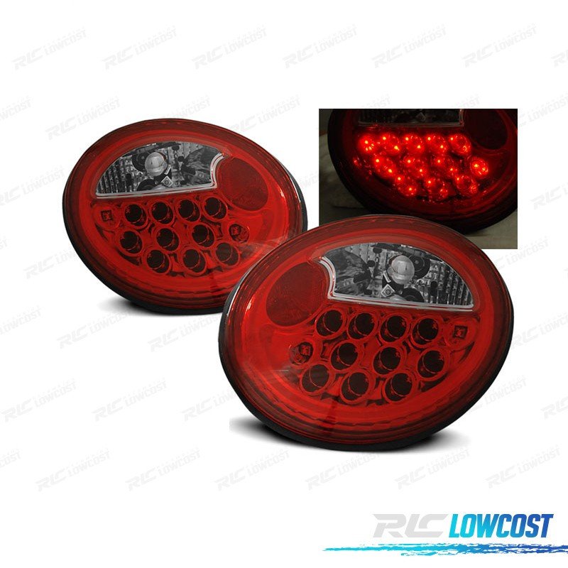 Pilotos Volkswagen VW NEW Beetle 98-05 LED ROJO Cromo | TDH Performance