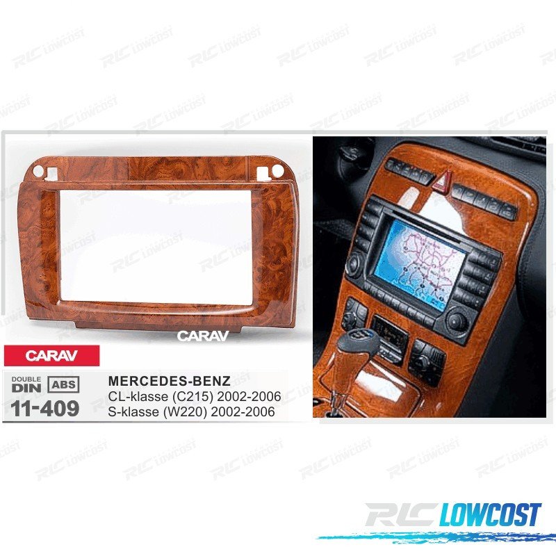 Marco Madera ALTO Brllo Radio 2-din Mercedes Clase-cl W216 Clase-s W220
