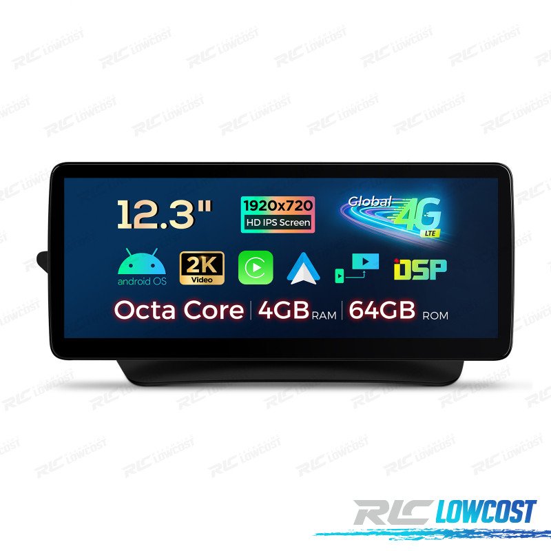 Radio GPS Android 14 Mercedes Clase E C207 / A207 12.3" 4gb+64gb