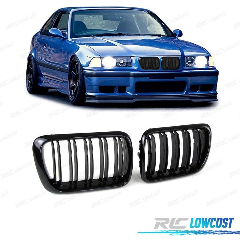 Parrilla Doble BMW E36 91-96 Negro Brillo | TDH Performance