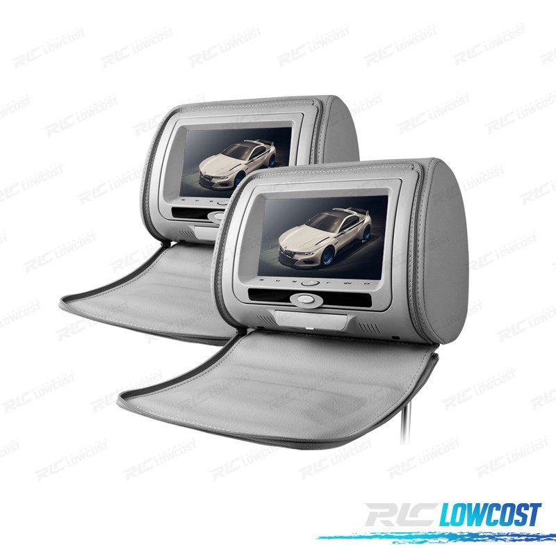 Reposacabezas Multimedia 7 Pulgadas HD USB SD Color GRIS