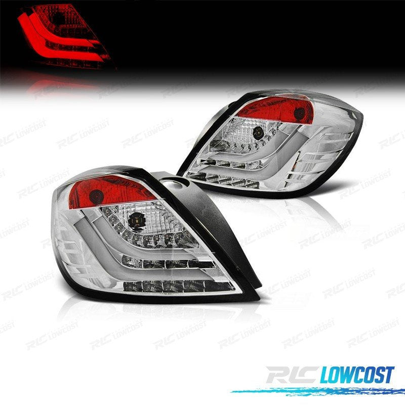 Pilotos PARA OPEL Astra H GTC 04-09 Light BAR Fondo Cromo | TDH Performance