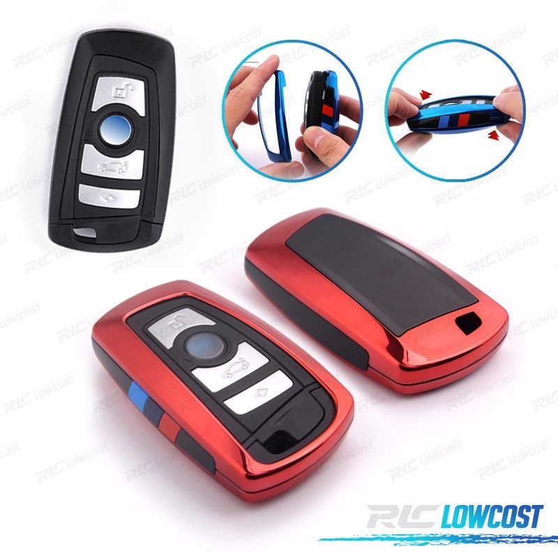 Funda Carcasa Llave BMW Cuadrada EN ROJO
