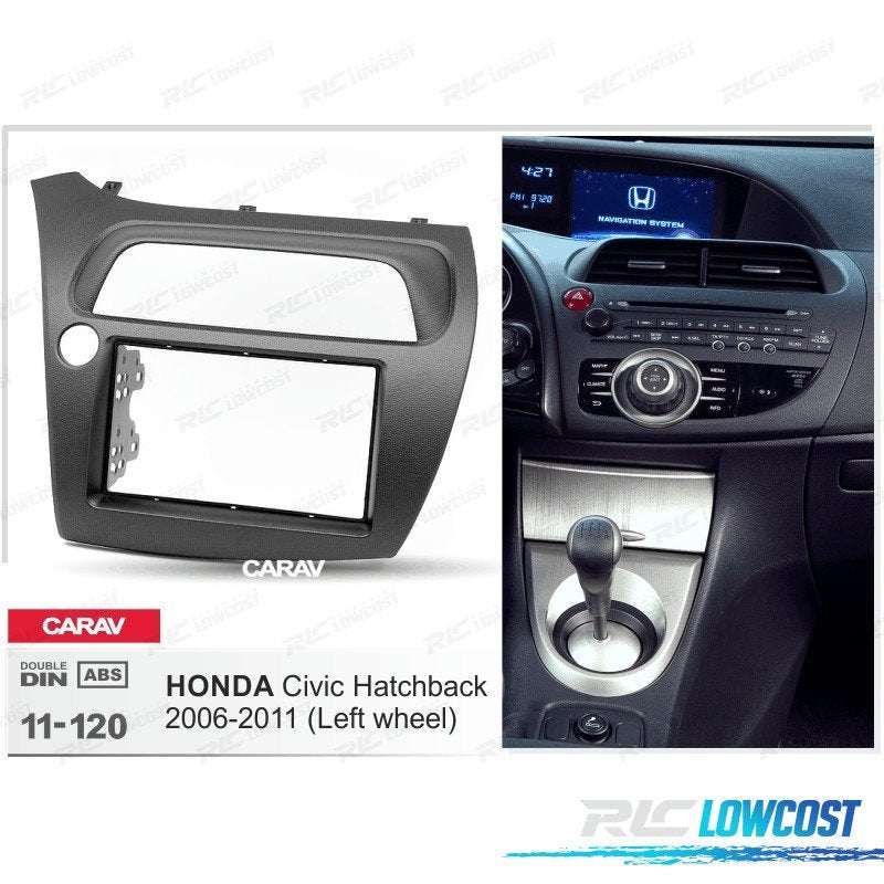 Marco Negro Radio 2-din PARA Honda Civic Hatchback 06-11