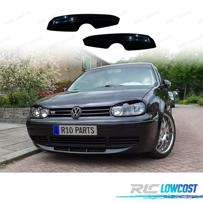 Pestañas DE Faros Volkswagen VW GOLF 4 Negro Brillo