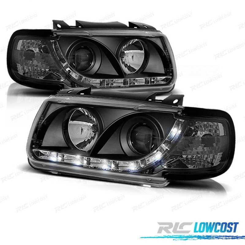 Faros Volkswagen VW POLO 6N 94-99 LUZ Diurna Fondo Negro | TDH Performance