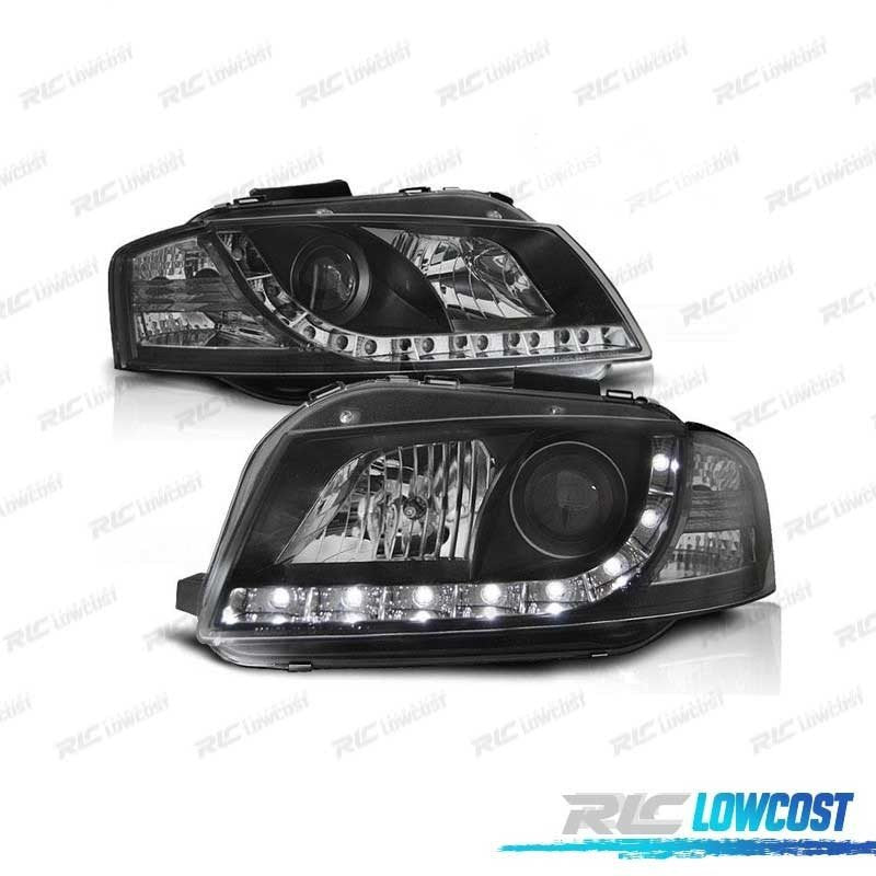 Faros AUDI A3 8P LUZ Diurna REAL Fondo Negro | TDH Performance