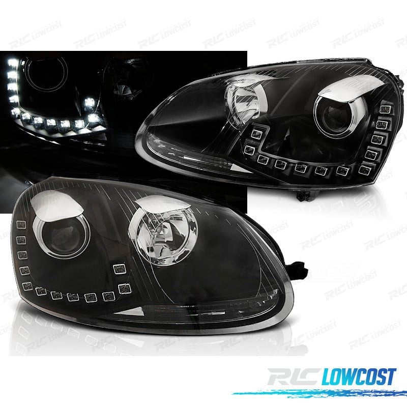 Faros Volkswagen VW GOLF 5 03-08 LUZ Diurna TRU DRL Negros