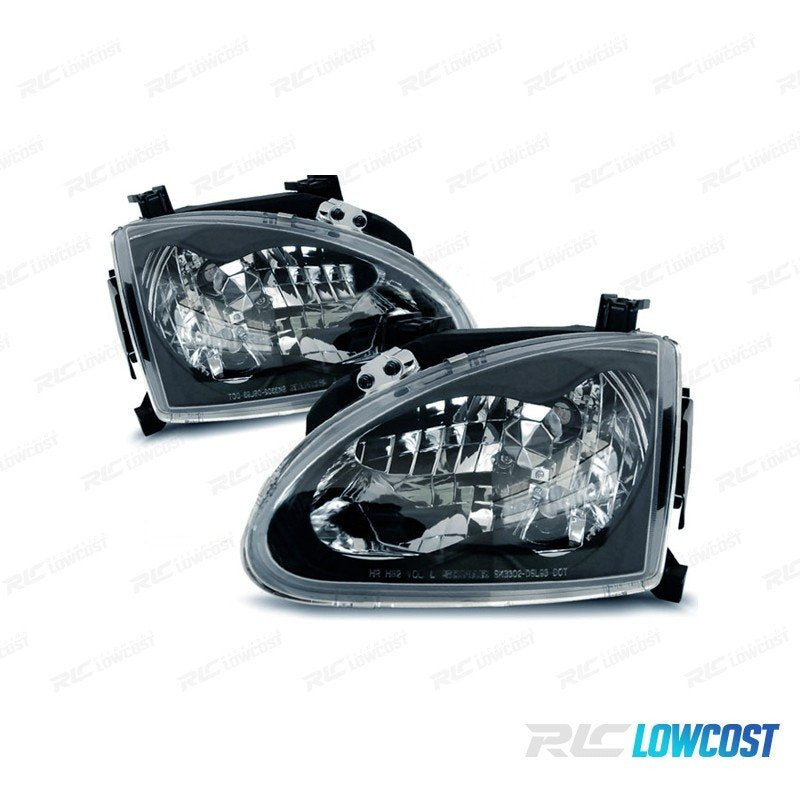 Faros Honda CRX DEL SOL 92-97 Negro