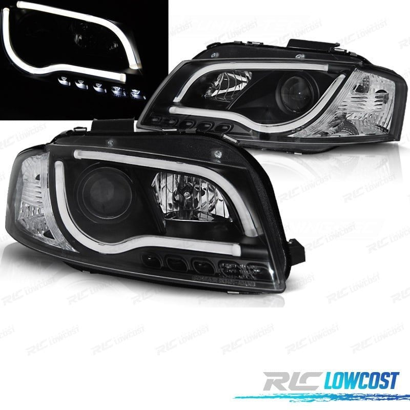 Faros AUDI A3 8P LUZ Diurna TUBE Light Fondo Negro | TDH Performance