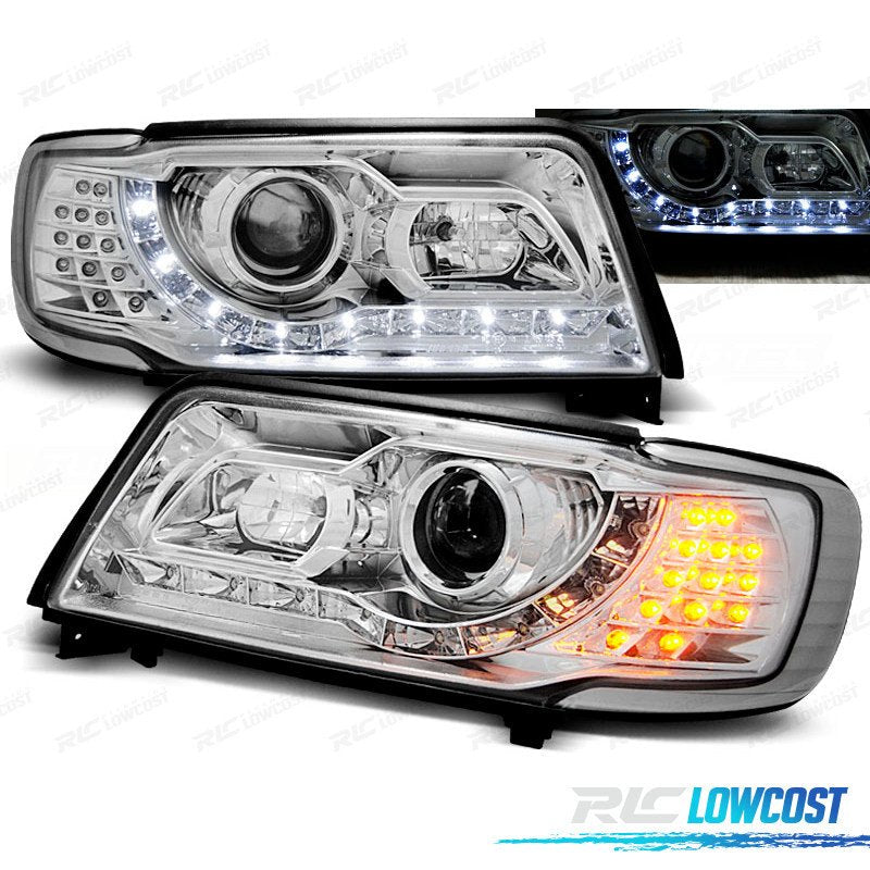 Faros AUDI 100 90-94 Daylight CON Intermitente LED Cromados | TDH Performance