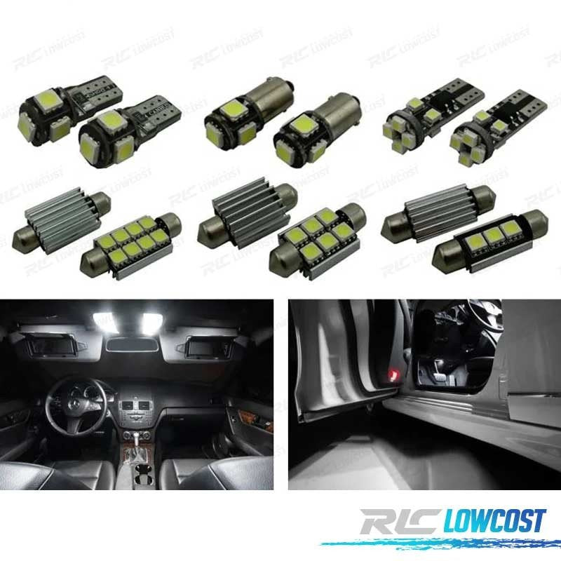 KIT 18 Bombillas LED Interior Mercedes Clase C S203 Estate Wagon C180 C200 C220 C270 C350 C30 AMG | TDH Performance