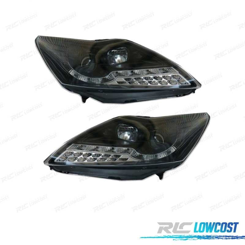 Faros FORD Focus 08- LUZ Diurna LED Negro | TDH Performance