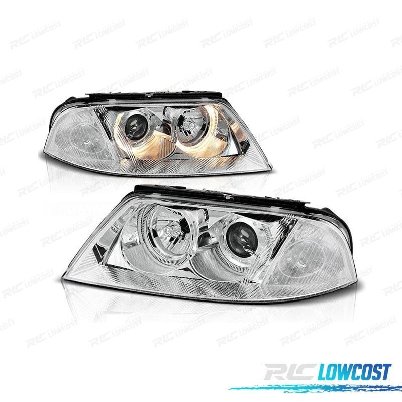 Faros Volkswagen VW Passat 3BG 00-05 OJOS Angel Fondo Cromo H7 | TDH Performance