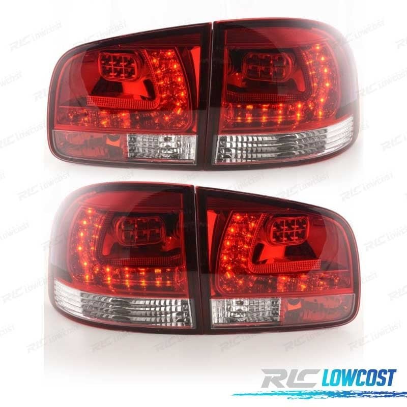 Pilotos Volkswagen VW Touareg 02-10 LED ROJO Cromo | TDH Performance
