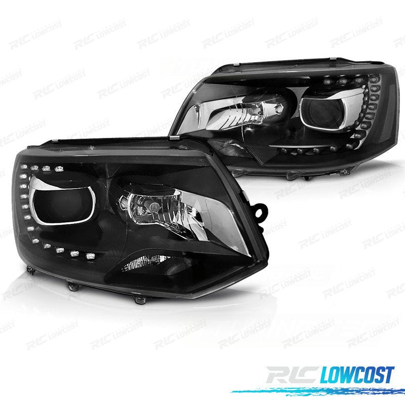 Faros PARA Volkswagen VW T5 10-15 NEW Model TRU DRL Negros