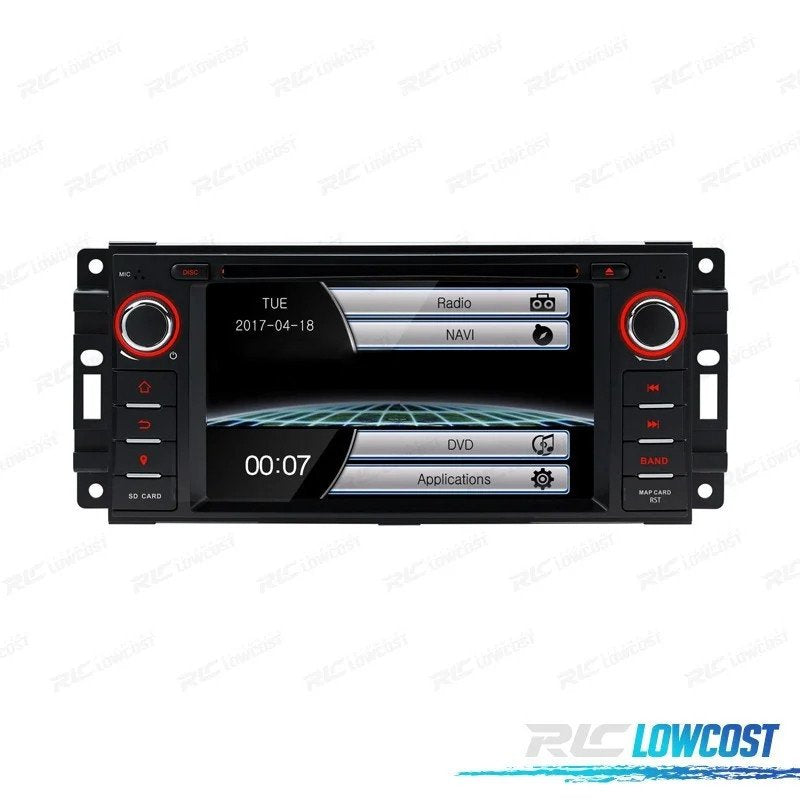 Radio Navegador 6.2" PARA JEEP Wrangler 07-12, Grand Cherokee 08-11 USB GPS Tactil HD