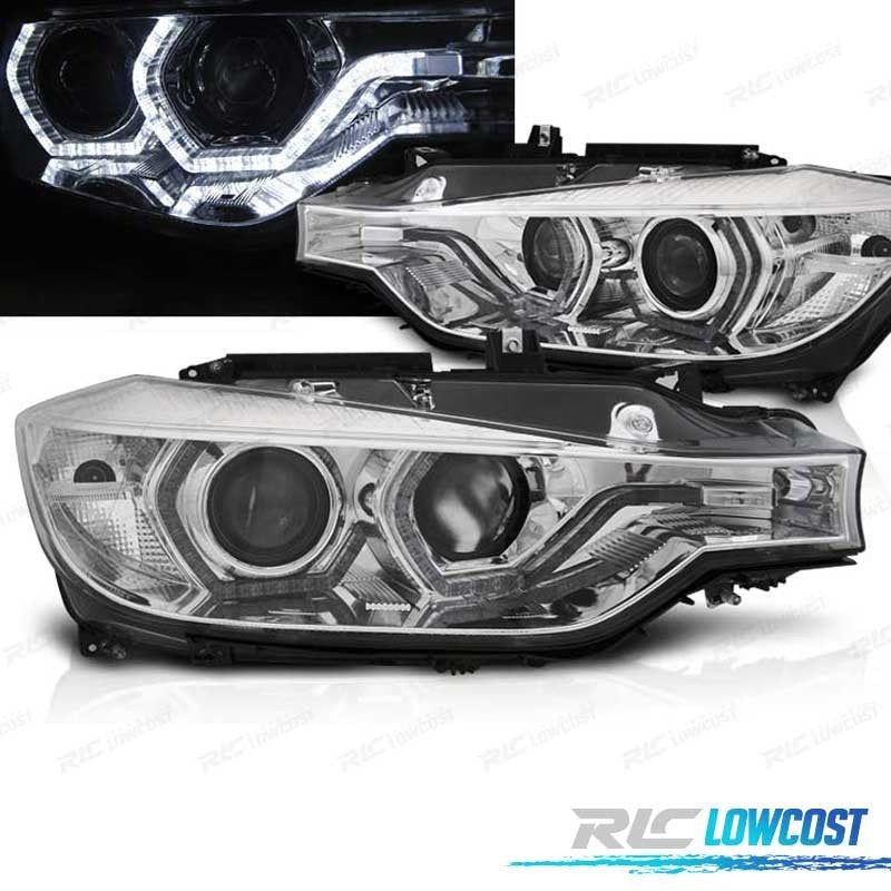 Faros BMW F30 F31 11-15 Xenon AFS OJOS Angel LED DRL Cromo | TDH Performance