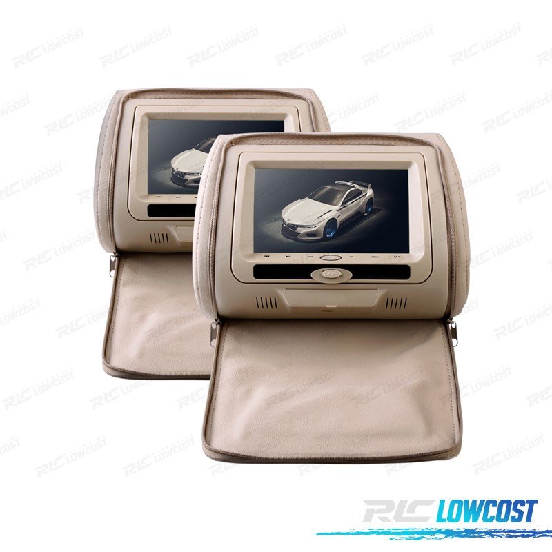 Reposacabezas Multimedia 7 Pulgadas HD USB SD Color Beige