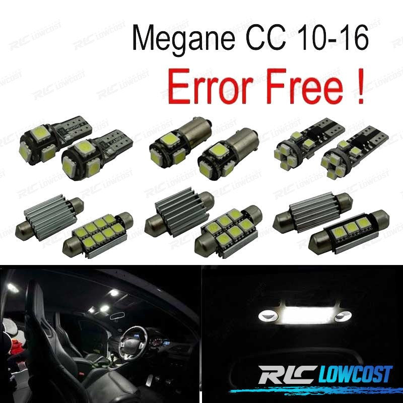 KIT 10 Bombillas LED Interior PARA Renault Megane CC 10-16 | TDH Performance
