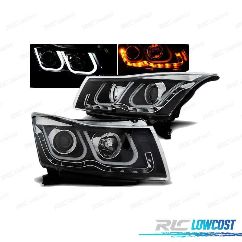Faros PARA Chevrolet Cruze 09-12 Negros H7+h1