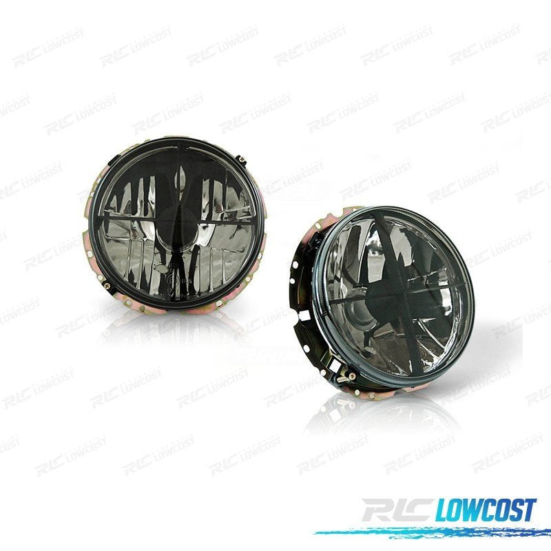 Faros Volkswagen VW GOLF MK1 74-83 CRUZ Negra Ahumado Fondo Cromo | TDH Performance