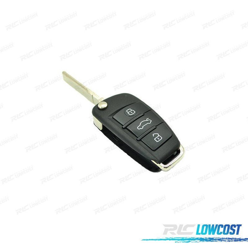 Carcasa Llave AUDI Cuadrada 3 Botones Espadin Lateral