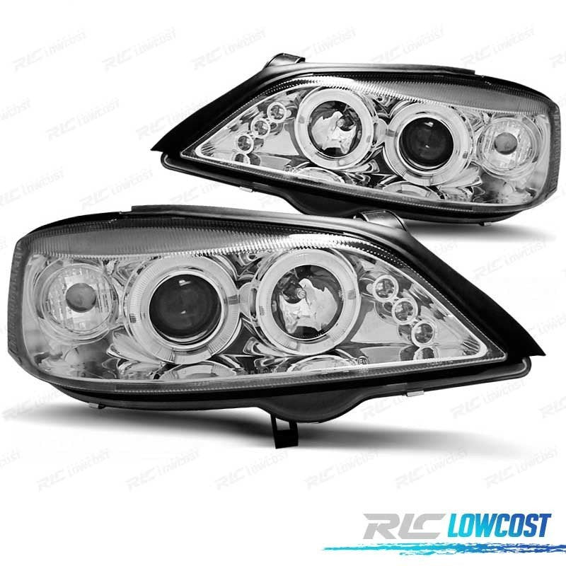 Faros OPEL Astra G 97-04 OJOS Angel Fondo Cromo | TDH Performance