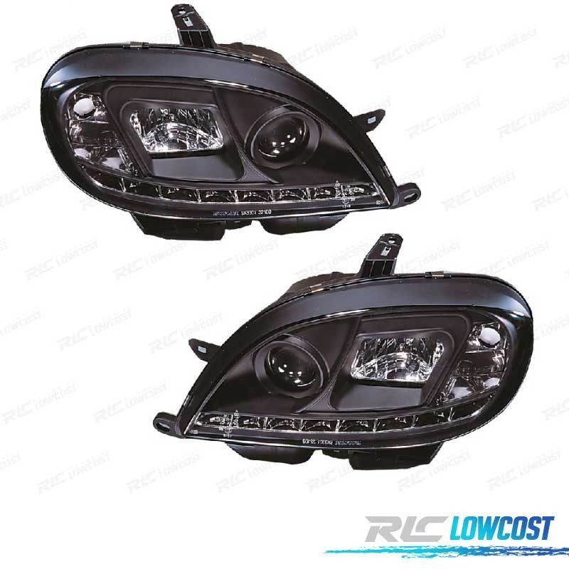 Faros Citroen SAXO 99-04 LUZ Diurna LED Fondo Negro | TDH Performance