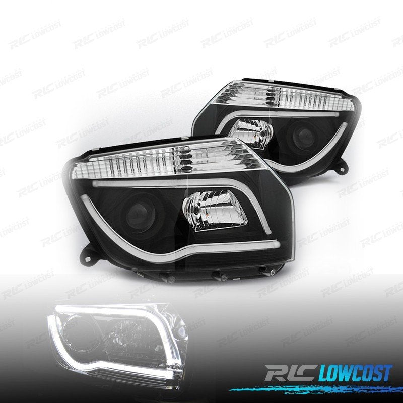 Faros Dacia Duster 10-13 TUBE Light Fondo Negro | TDH Performance