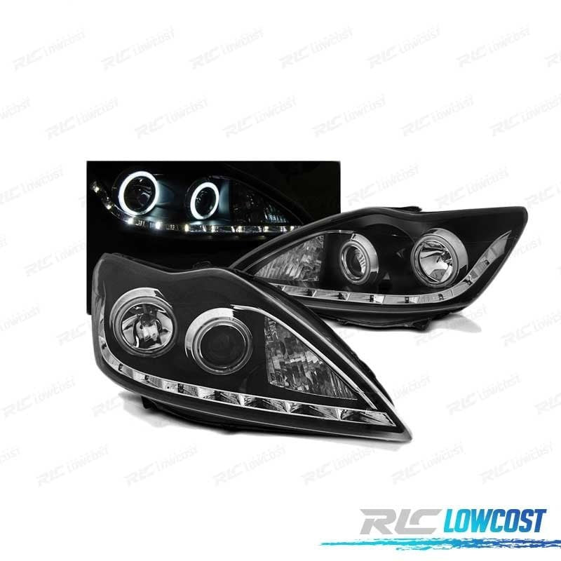 Faros FORD Focus MK2 08-10 OJOS Angel CCFL Negros | TDH Performance