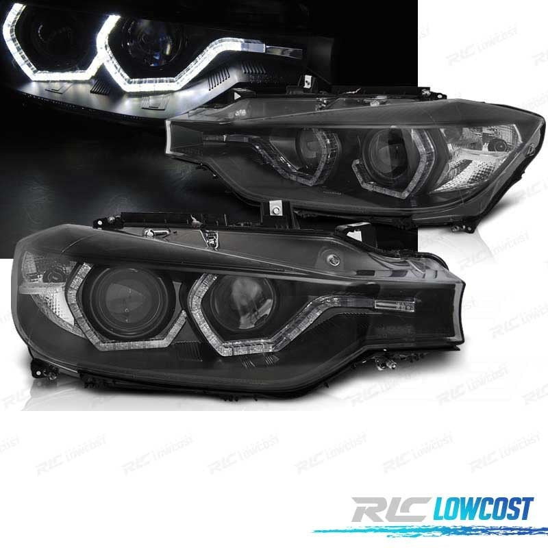 Faros BMW F30 F31 11-15 Xenon AFS OJOS Angel DRL LED Negros | TDH Performance