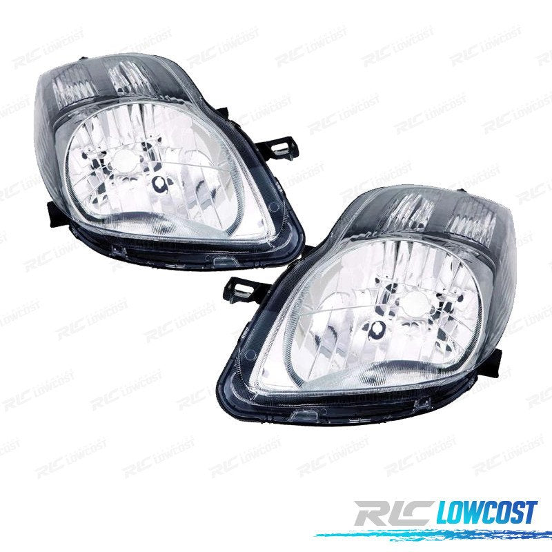 Faros Toyota Yaris 09-10 Fondo GRIS + Motor