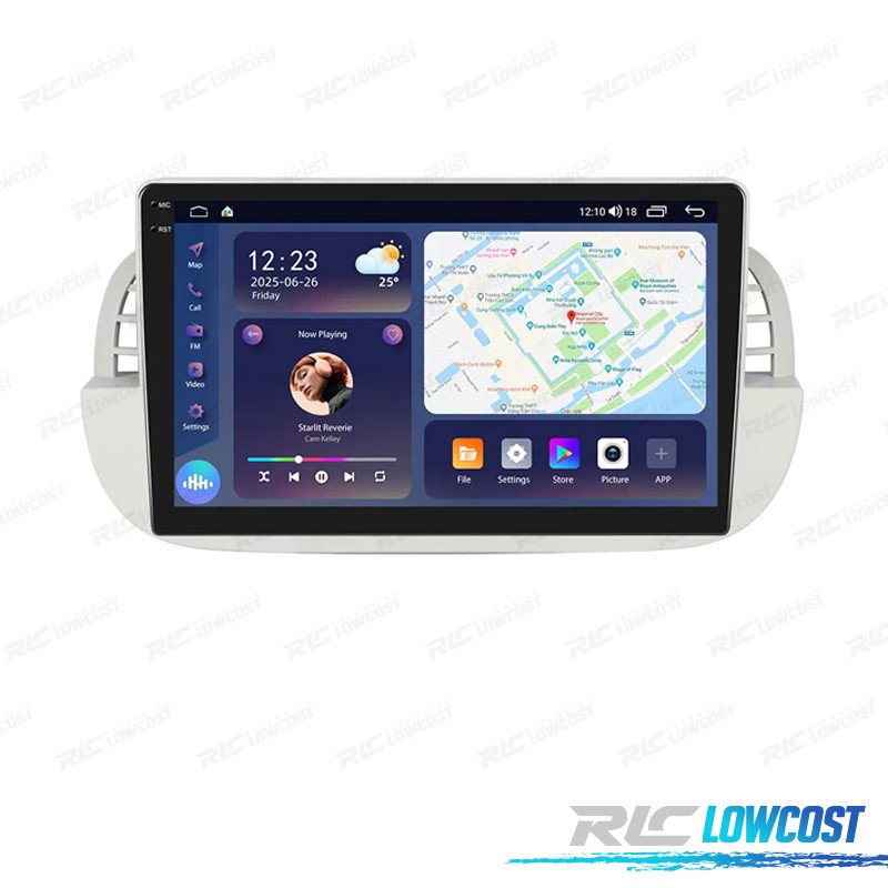 Radio GPS Android 13 FIAT 500 07-15