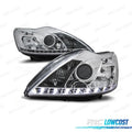Faros FORD Focus 08-10 LUZ Diurna Fondo Cromo | TDH Performance