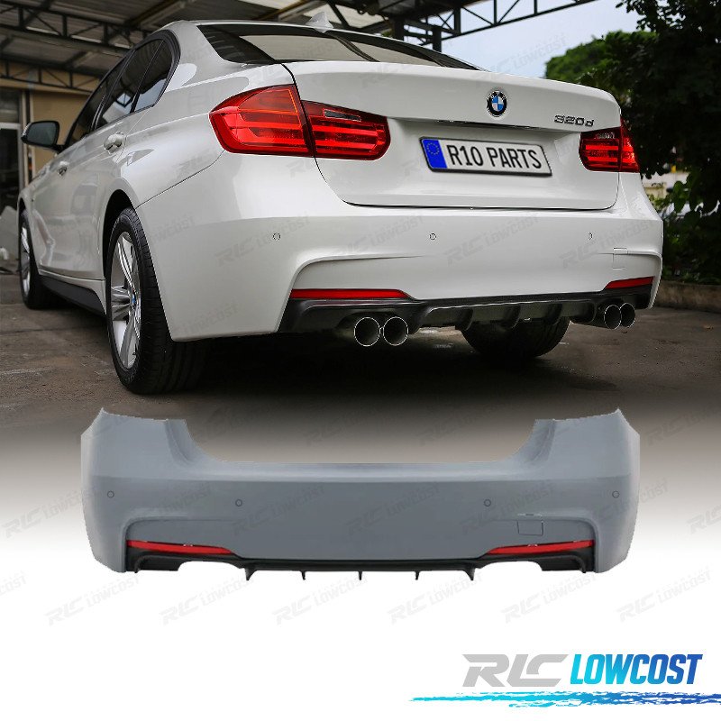 Paragolpes Trasero BMW F30 LOOK M Performance Doble Salida Ambos Lados PDC | TDH Performance