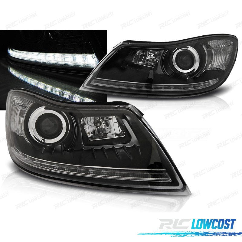 Faros Skoda Octavia 08-12 LUZ Diurna REAL DRL Negros