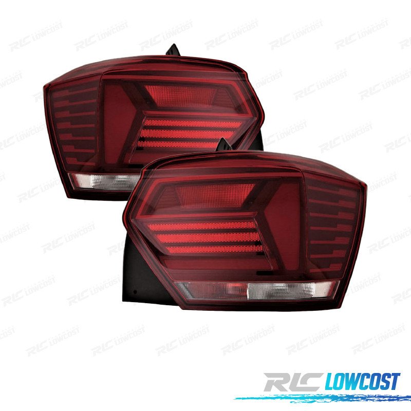 Pilotos Volkswagen VW POLO 17-21 Blanco ROJO