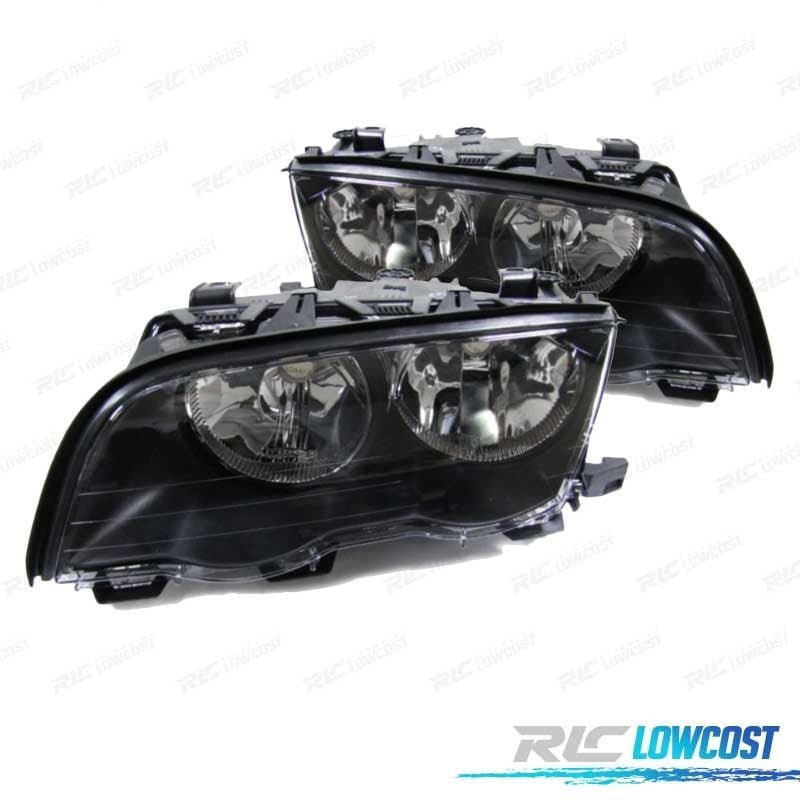 Faros BMW Serie 3 E46 4 Puertas 98-01 Fondo Negro | TDH Performance