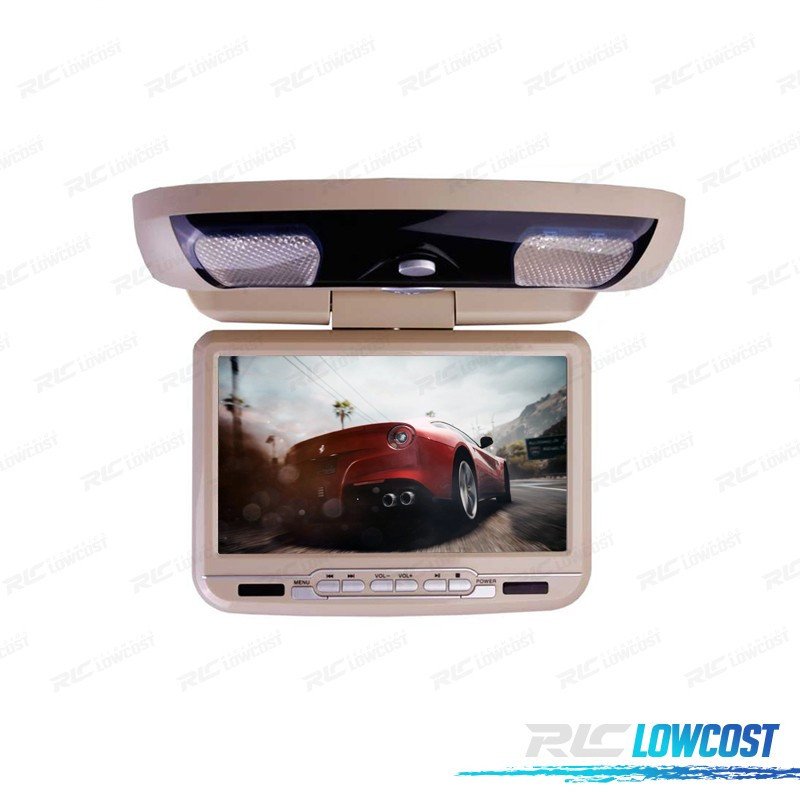 Pantalla Techo 9 Pulgadas HD USB SD DVD Color Beige