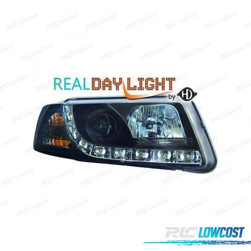 Faros PARA Volkswagen VW Passat B5 96-00 DRL Negro