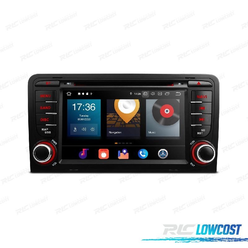 Radio GPS Android 12 AUDI A3 8P 8PA Sportback 03-12 B
