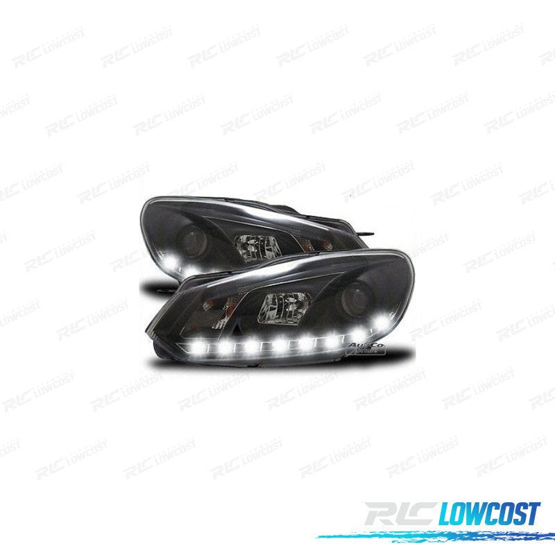 Faros Volkswagen VW GOLF 6 08-12 DRL Negros
