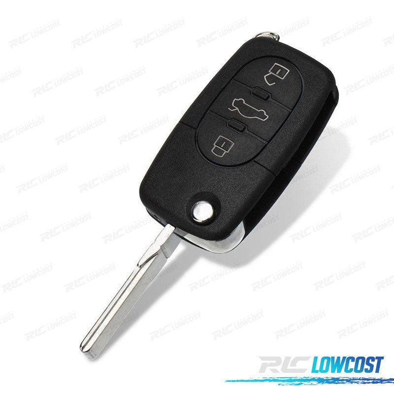 Carcasa Llave AUDI Cuadrada 3 Botones Espadin LISO