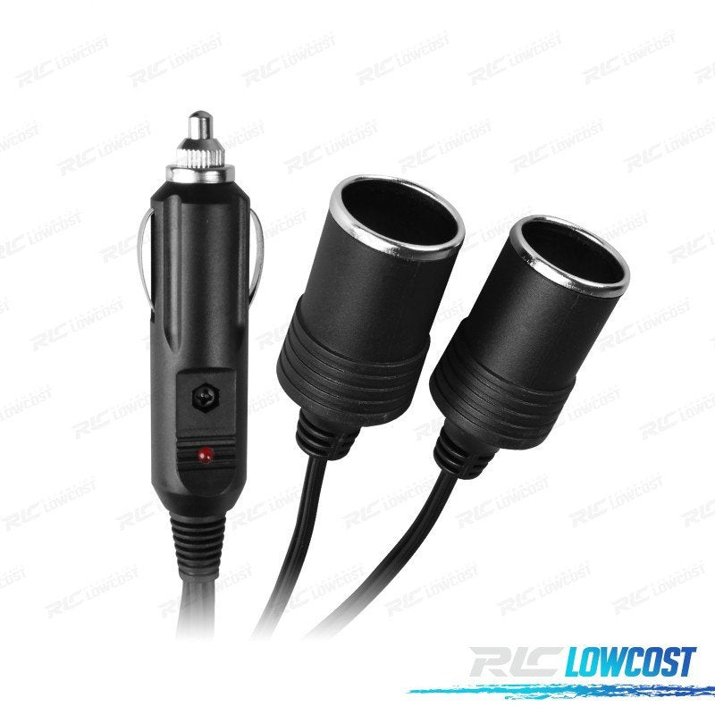 Adptador Mechero Coche 12V 2 Entradas Y Cable 28CM | TDH Performance
