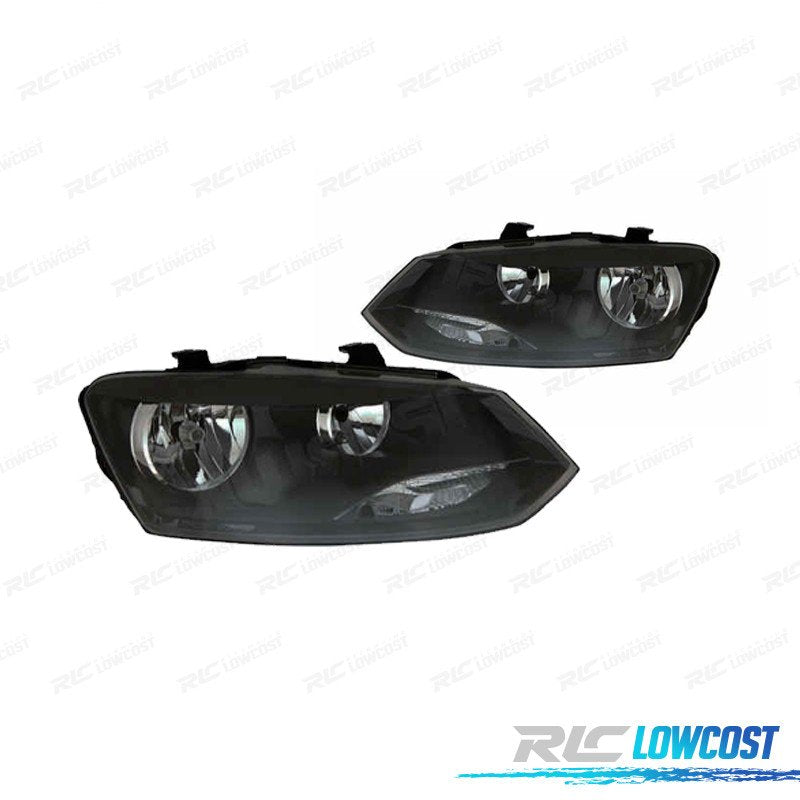 Faros VW Volkswagen POLO 6R 09-14 Negro
